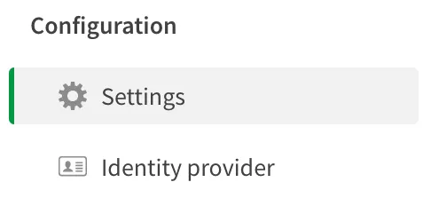 a screenshot of the settings button in Qlik Sense
SaaS management console