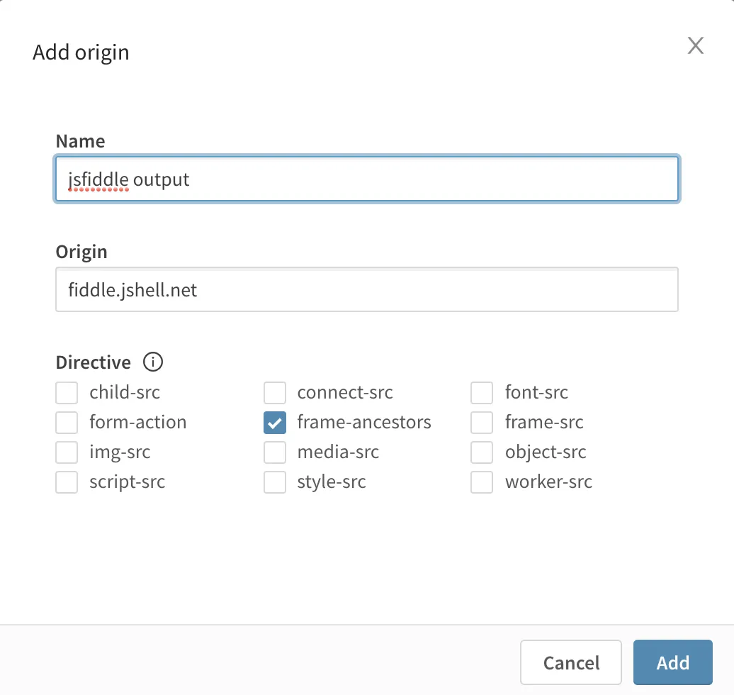 Content Security Policy - Add origin sidepanel
