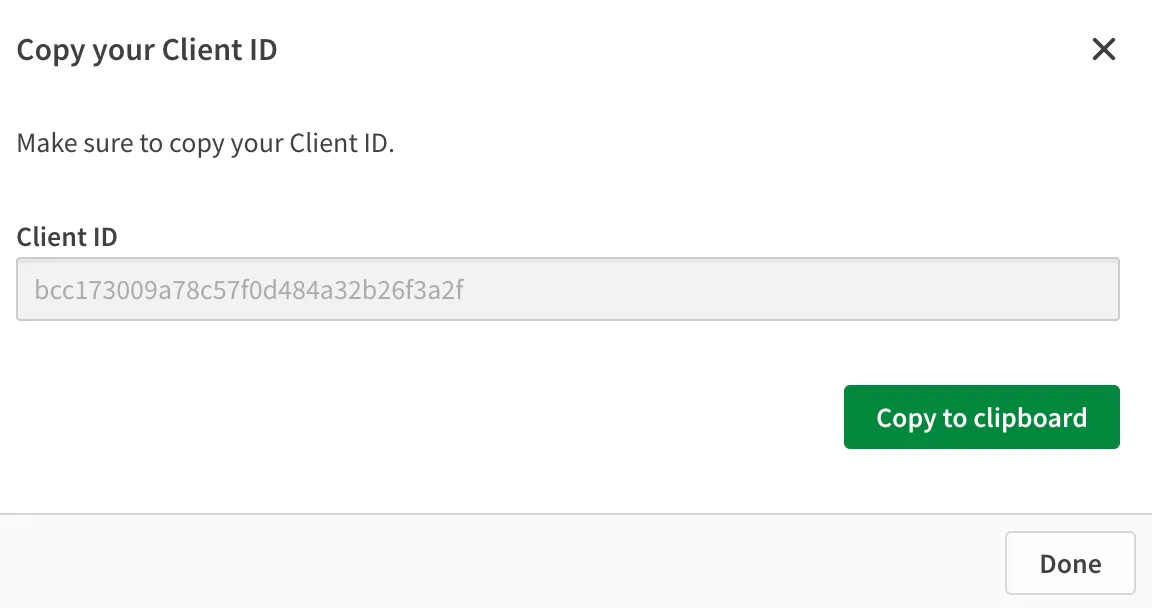 The OAuth 2 client id and client secret