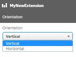 Custom dropdown menu in
extension as accordion property