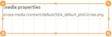 Custom media selection object
in sheet, displaying properties of the selected media