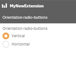 Custom radio buttons with
title object in extension as an accordion item