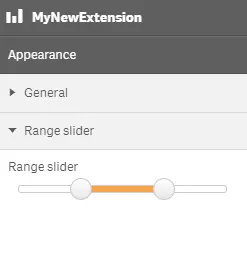 Custom range slider with
title object in extension, with selectable range start and end points