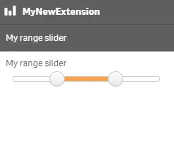 Custom range slider with
title object in extension as accordion item