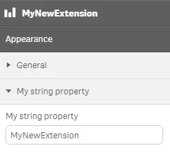 Custom string property entry
object in extension