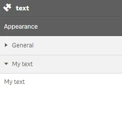 Custom text label object in
extension