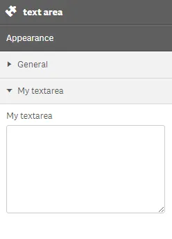 Custom textarea text entry
object in extension