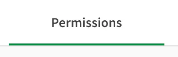 The permissions tab in the users management interface