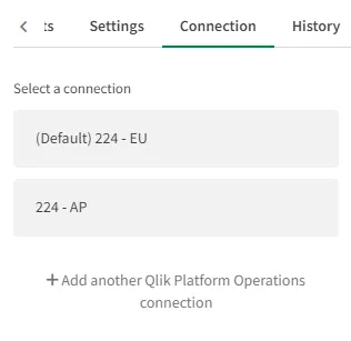 Browser window showing two connections for Platform Operations