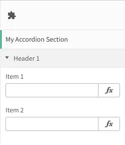 Qlik Sense property panel