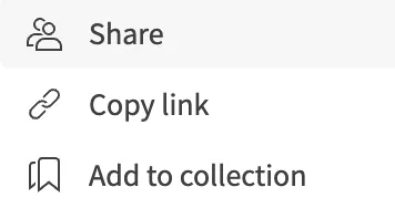 The Share menu item from the context menu for the app