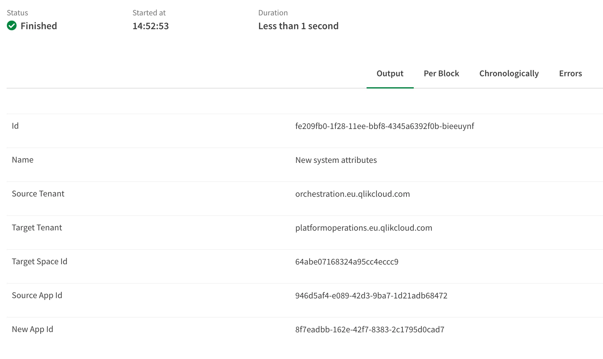 Metadata response landed in the return automation